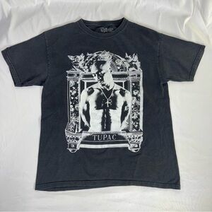 Men’s Faded Black Worn Condition Tupac 2014 Short Sleeve Tee